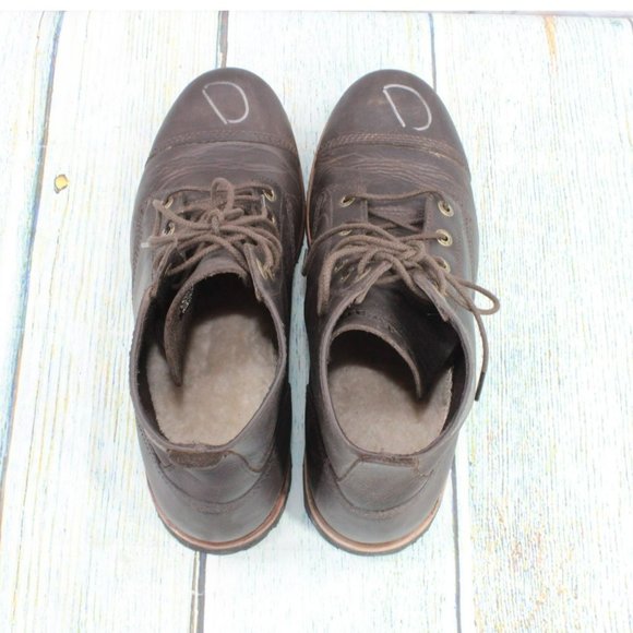 LL Bean Brown Leather Cap Toe Vibram Sole Casual Ankle Boots Size 11.5 Wide - Picture 7 of 9